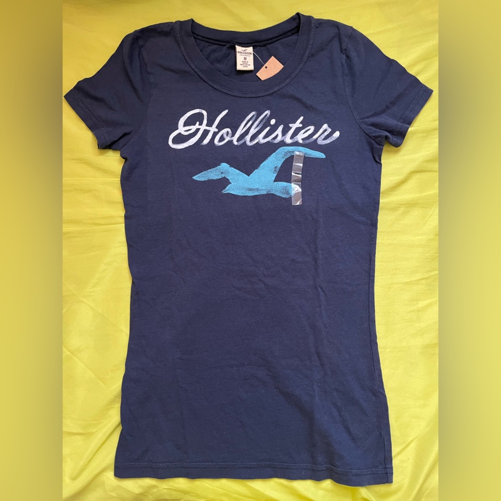 Hollister Womens Navy Logo Graphic Short-sleeve Tee Bettys Medium